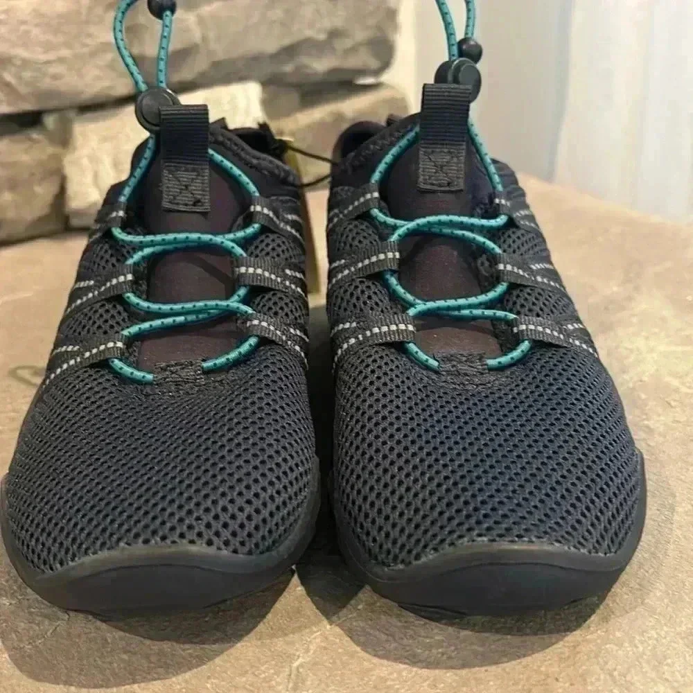 All In Motion Water shoes, mesh upper,bungee cord tie, pull tab,rugged sole
